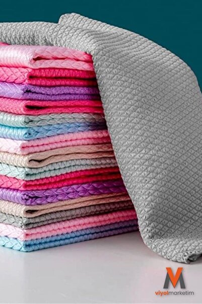 viyolmarketim ( 4 Adet ) Mikrofiber Temizlik Bezi, Cam Silme Bezi, Araba, Mutfak Temizleme Bezi, 40x40 Cm