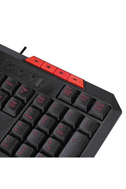 Everest Siyah Usb Kırmızı Tuşlu Türkçe Multimedia Kablolu Klavye + Mouse Set