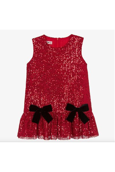 For Kids Baby Red Sequined Girl's Dress