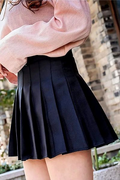 Köstebek Black Harajuku Straight Pleated Skirt