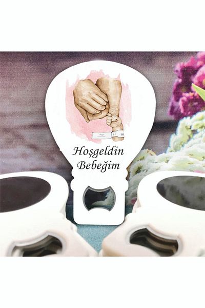 Ege ajans 10 Pieces (WITH NAME CARD AND GELATIN) Mother Father Baby Balloon Opener Magnet