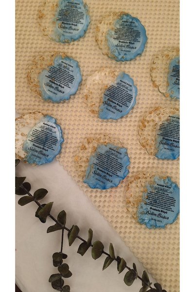 SevgiliAtolyemm Blue Epoxy Magnet 15 Pieces Circumcision Birthday Mevlüt
