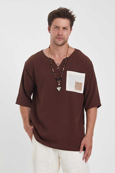 BABBOSS Bohemian Oversize тениска - ръка и джоб детайл