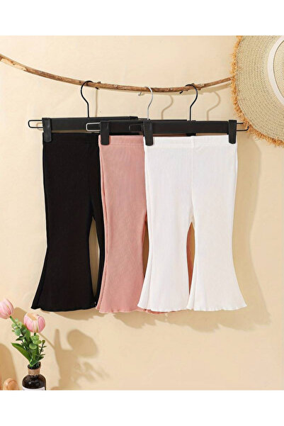 eymwes 3 Adet Kız Bebek Ve Kız Çocuk Kaşkorse Rahat Kalıp İspanyol Paça Tayt Pantolon