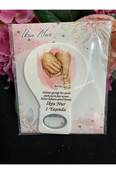 Ege ajans 10 Pieces (WITH NAME CARD AND GELATIN) Mother Father Baby Balloon Opener Magnet