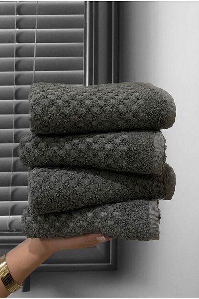 SHAL HOME 100% Cotton Set of 4 50x90cm Hand & Face Towels