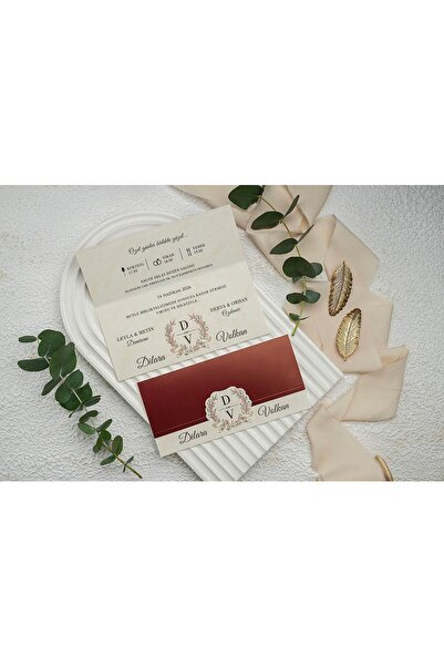ERDEM DAVETİYE Düğün, Nişan, Nikah Davetiyesi (50 Adet) 9359