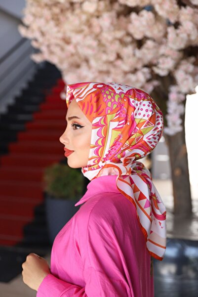 KUQOS Darla Desenli Eşarp Turuncu