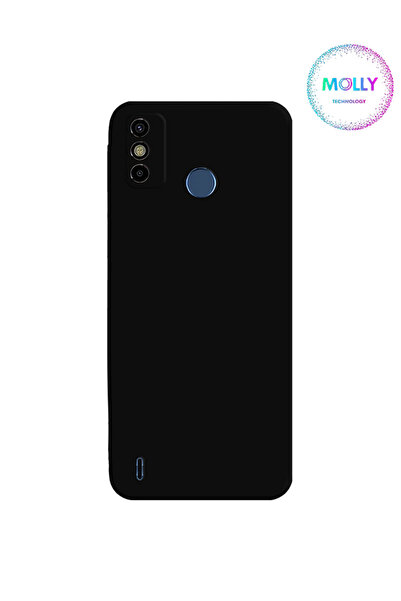 Molly Tecno SPARK 6 GO İçin Siyah Liquid İçi Kadife Silikon Kılıf