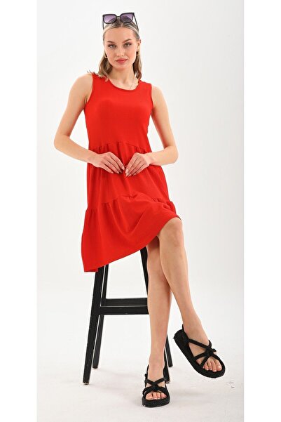 DEVRİMAY TEKSTİL Letnja haljina sa narančastim remenom