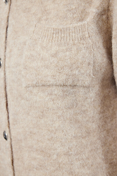 Trendyol Collection Μίνι Πλεκτό Μάλλινο Φόρεμα - Πέτρα, TWOAW25EL00018