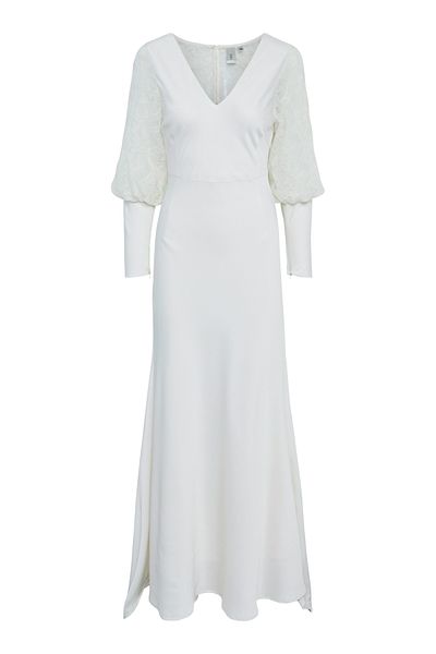 YAS. YASDOTTEA Celebrity Collar LS Train Dress - S.
