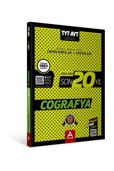A Yayınları Tyt Ayt Coğrafya Son 20 Yıl Konu Konu Tamamı Çözümlü Çıkmış Sorular