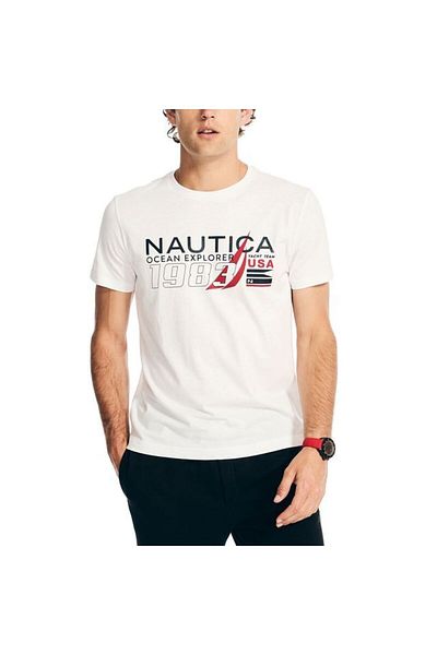 Nautica تي شيرت أبيض للرجال - VR3714