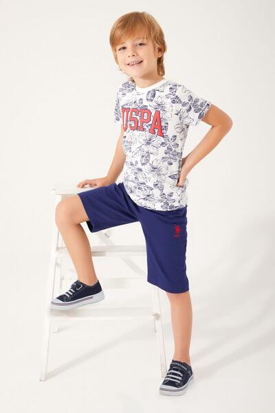 U.S. Polo Assn. يو اس بولو اسن 1356 - بدلة برمودا مزهرة للأولاد