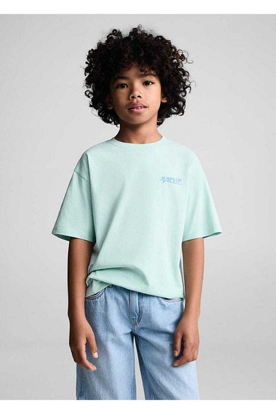 MANGO Kids Βαμβακερό μπλουζάκι με σχέδια