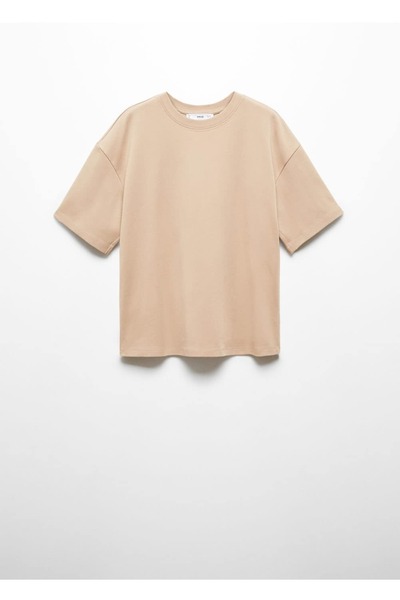 MANGO Woman Pamuklu oversize tişört