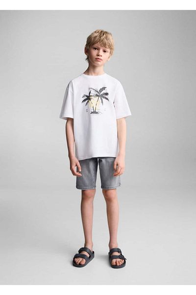 MANGO Kids Βαμβακερό μπλουζάκι με σχέδια