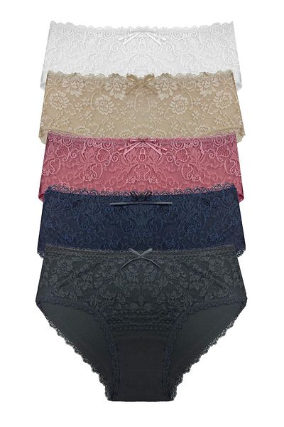 Niket Life 5-Piece Lace Bato Slip Panties Set Assortment