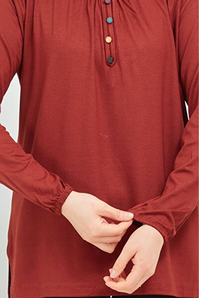 Stilmony Women's Tile Sleeve Elastic Lycra Combed Cotton Blouse