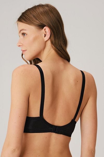Anıl Lingerie Sutien de reducere pentru femei, cu sârmă neagră, cu dantelă, fără bretele, 3215