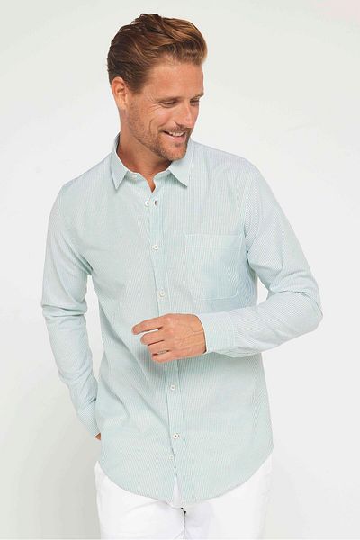 Tudors Pánská Slim Fit bavlněná košile - dlouhý rukáv, límeček na knoflíky
