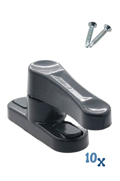 Evene Anthracite Window Safety Lock 10 Pieces Children's Burglar Lock Pull-Out Metal Lock