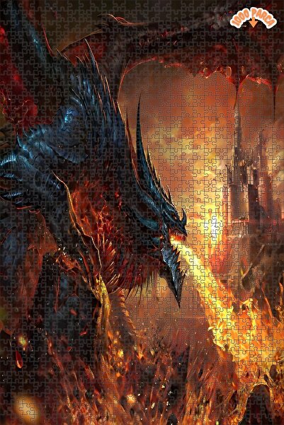 Teona Ahşap Destansı Ejderha Dekoratif Çift Katlı Çerçeveli Asılabilir Ahşap ...