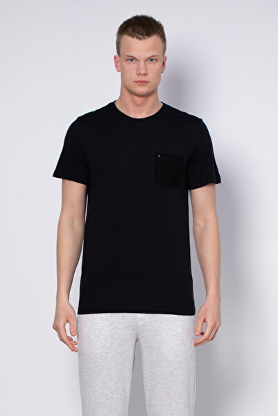 BARRELS AND OIL T-Shirt with Chest Pocket - Black