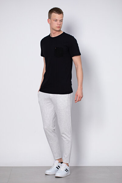 BARRELS AND OIL T-Shirt with Chest Pocket - Black