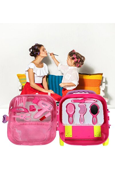 Sole Çek-Çek Valizli Büyük Boy 15 parça Güzellik Seti 2in1 - Kuaförcülük Oyun...