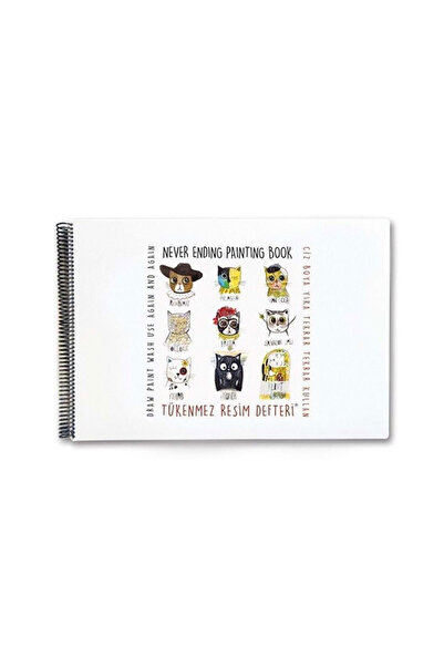 Akademi Çocuk Tükenmez Resim Defteri ressam Kediler 3005
