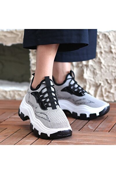 Moka Shopin Gray Knitwear Toga - Lace-Up Sports Shoes