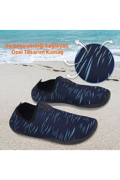 BLACK DEER Hayal Navy Blue-turquoise Multi-Purpose Beach and Sea Shoes