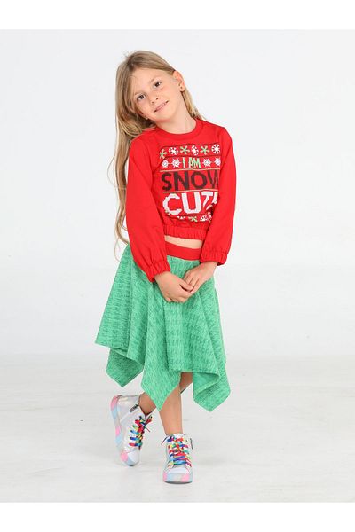 Casabony Σετ Snow Cute Girl's Skirt + Φούτερ