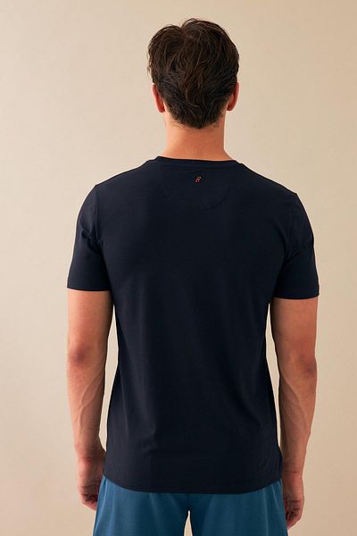 Escetic Μπλουζάκι Navy Slimfit Modal Combed Cotton Sports T-shirt - Αναπνεύσιμο, O-Neck T0083