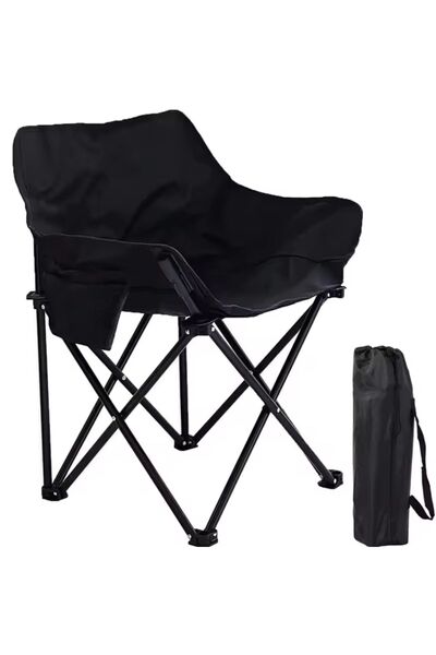 Havana Siyah Orta Boy Katlanır Kamp Piknik Sandalyesi Koltuğu Dinlenme Rejisö...