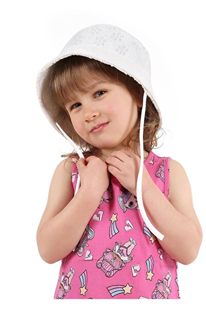 LUESS قبعة دلو منقوشة بالزهور من إكرو للفتيات