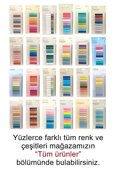sibga tasarım Şeffaf Renkli Postit Post-it Post It. Kitap Ayracı Ayraç Postit Sticker Not Kağıdı 200 Yaprak