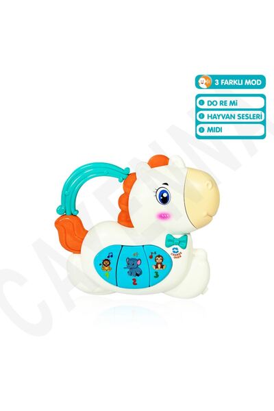cayenna Bebekler için Oyuncak Işıklı ve Müzikli At Bebek Piyanosu
