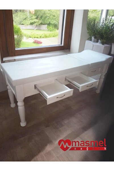 Masmel Sağlık Ahşap Muayene Masası | Çekmeceli | Torna Ayaklı Muayene Sedyesi