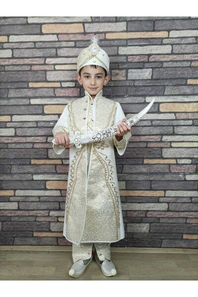 Başak Sünnet Sarayı Krem Tokalı Sultan Model Sünnet Kıyafeti