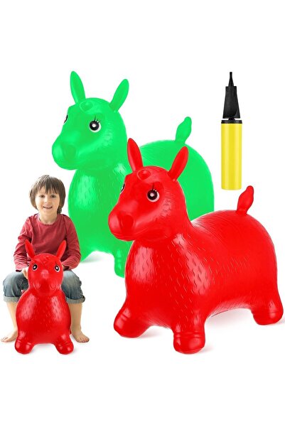 Janissary Yeşil Şişme Zıp Zıp Hayvanlar Pilates Unicorn Oyuncak Şişirme Pompası