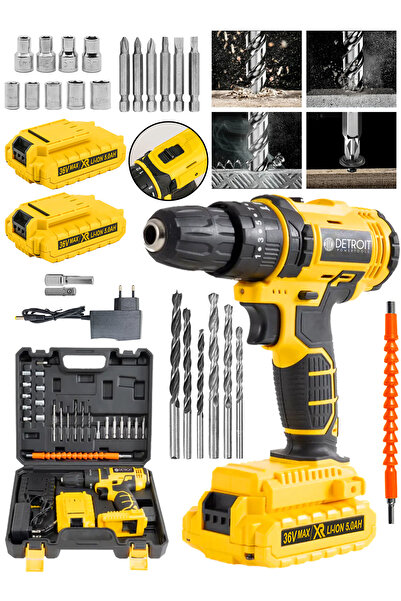 Genel Markalar usa iTALY STYLE series 36v 5 Ah Çift Akülü Darbeli Matkap 24 P...