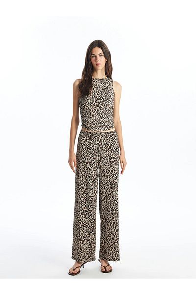 LC Waikiki Γυναικεία μπλούζα LCW Vision - Leopard Print Crew Neck