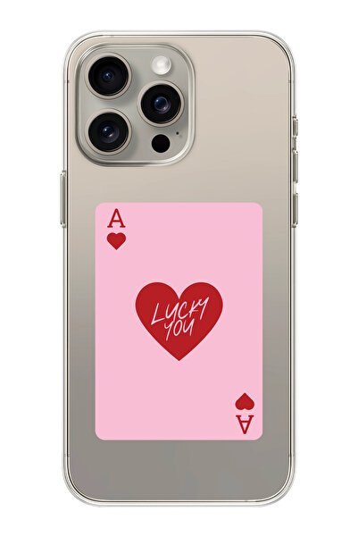 moonset Iphone 15 Pro Uyumlu Lucky You Kart Tasarımlı Baskılı Şeffaf Telefon ...