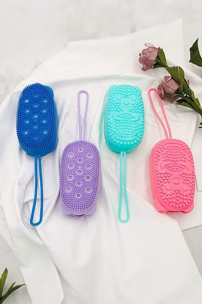 CARNIVAL LAND Men's Bath Body Exfoliating Brush - Magic Shower Sponge, Leather Soap Dispenser and Massage