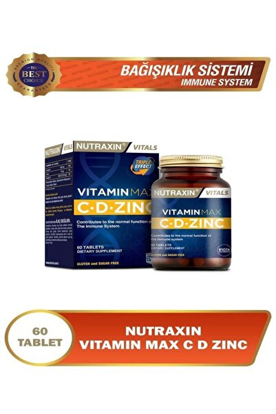 Nutraxin Vitamin Max C + D Zinc 60 Tablet SKT2026 / Facial Cleanser 100ml Hediye