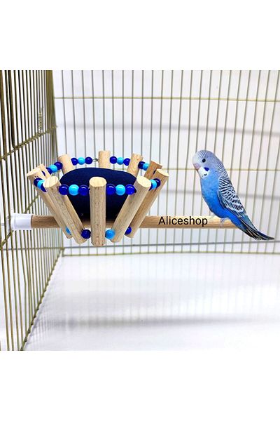 aliceshop Budgie Perch Bed wiTh BaskeT