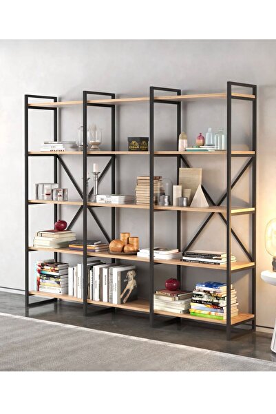 Cosargroup Nilamu Çam 180 Cm Kitaplık, Açık Raf, Organizer, Ofis, Ev, 5 Raflı...